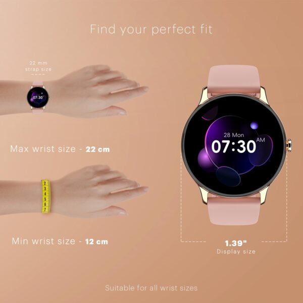 Noise Twist Go Smart Watch 1.39" Display, TruSyncᵀᴹ BT Calling, Glossy Metal Finish, 100+ Watch Faces, IP68, Sleep Tracking, 100+ Sports Modes, Smart Watch for Men and Women (Jet Black) - Image 8
