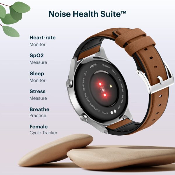 NoiseFit Halo 1.43" AMOLED Display, Bluetooth Calling Round Dial Smart Watch, Premium Metallic Build, Always on Display, Smart Gesture Control, 100 Sports Modes (Classic Black) - Image 3