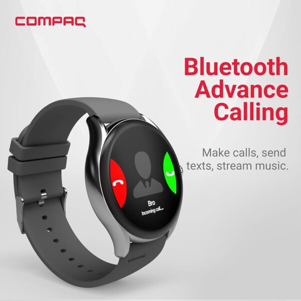 Compaq Xbreed Smartwatch  with HD Display BT Calling| Instant Messaging Notification| Blood Pressure Monitoring| Heart Rate Monitoring| Smartwatch (Gray) - Image 3
