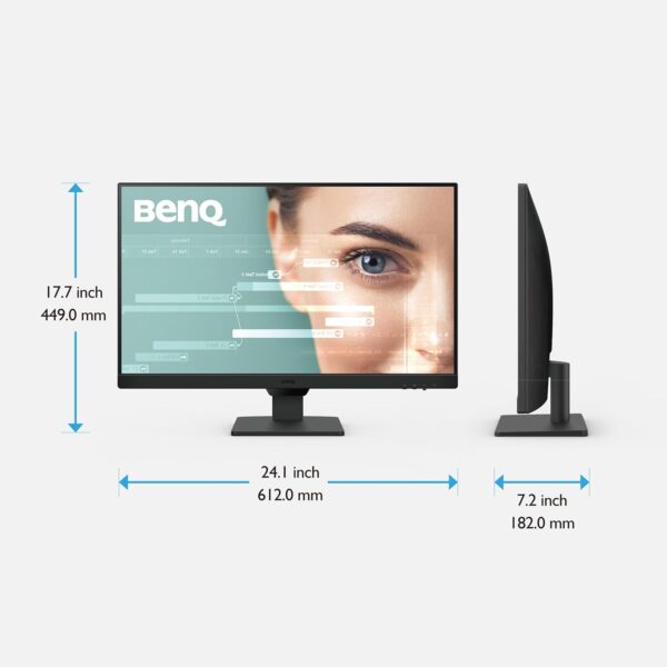 BenQ GW2790 27" 1920x1080p FHD IPS Monitor| 100Hz|99% sRGB|Eye-careU|Dual HDMI|Display Port|Bezel-Less|Eyesafe|VESA MediaSync|B.I.|Low Blue Light+| Speakers|VESA Wall mountable(Black) - Image 3